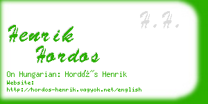 henrik hordos business card