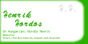 henrik hordos business card